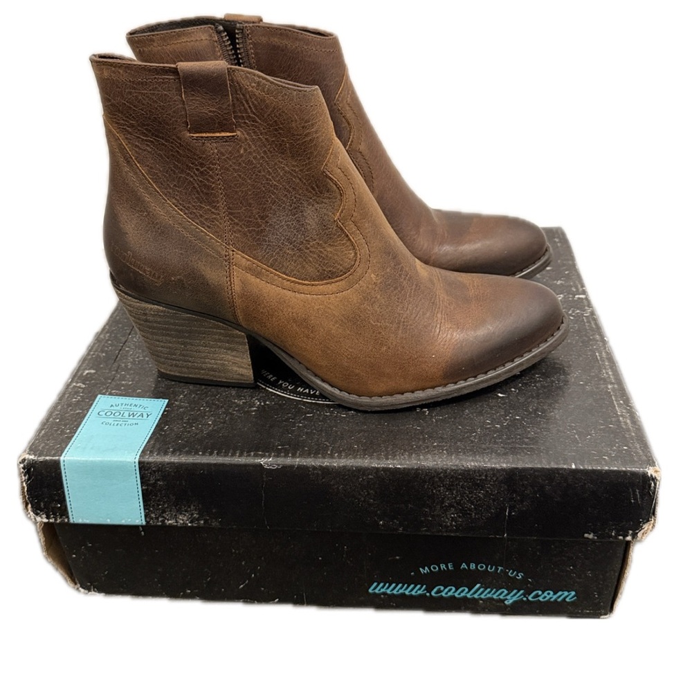 Coolway Chestnut Leather Ankle Boots